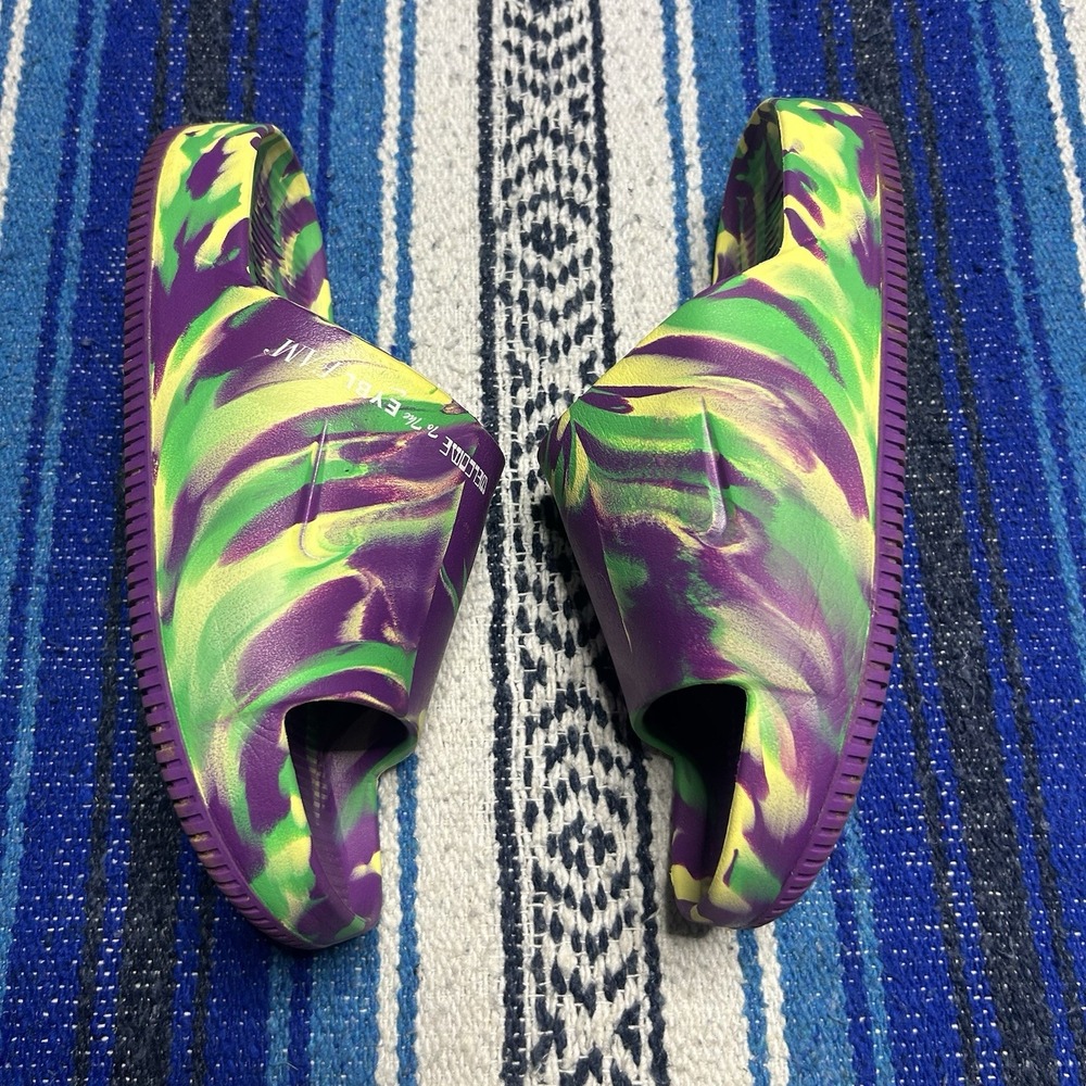 Nike Calm Slide EYBL Promo Purple Green Men's Size 12 Slides HJ8350-300